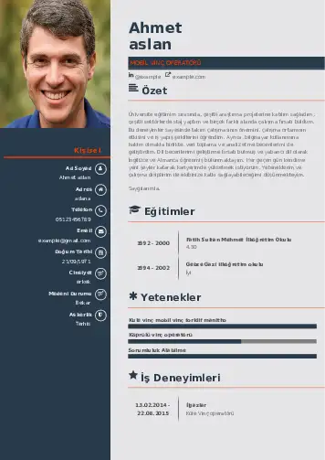 Vinç Operatörü Cv Örnekleri cv indir